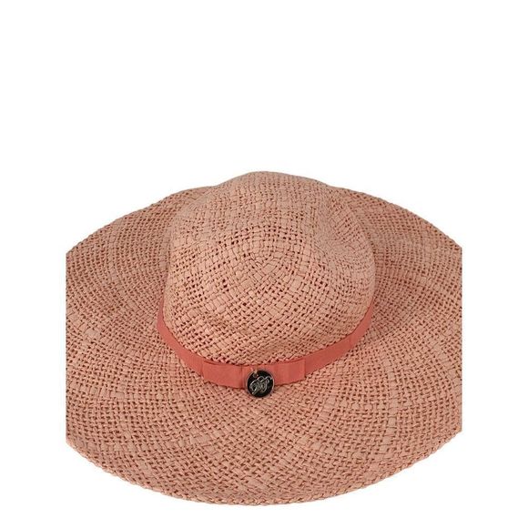 Dorothy Perkins Pink Straw Sun Hat Charm Ribbon 3715 Floppy Packable Resort - Picture 4 of 11